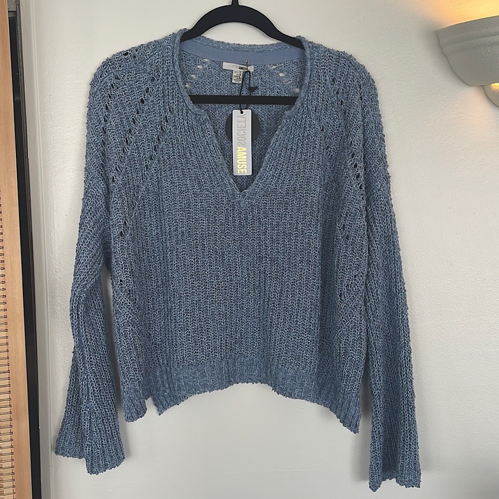 Amuse Society blue knitted sweater💙